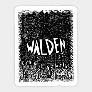 Walden Linocut Sticker